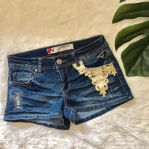 Jean Shorts with Lace Detail